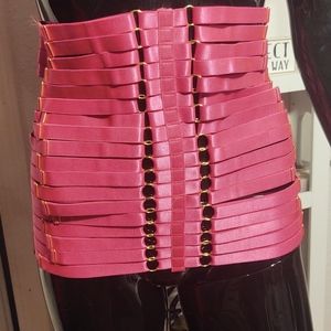 Pink Silk Elastic Adjustable Waist Cincher